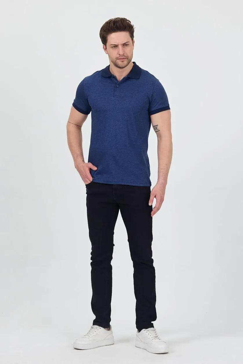 Erkek Garni Yakalı Polo Tshirt - Görsel 7
