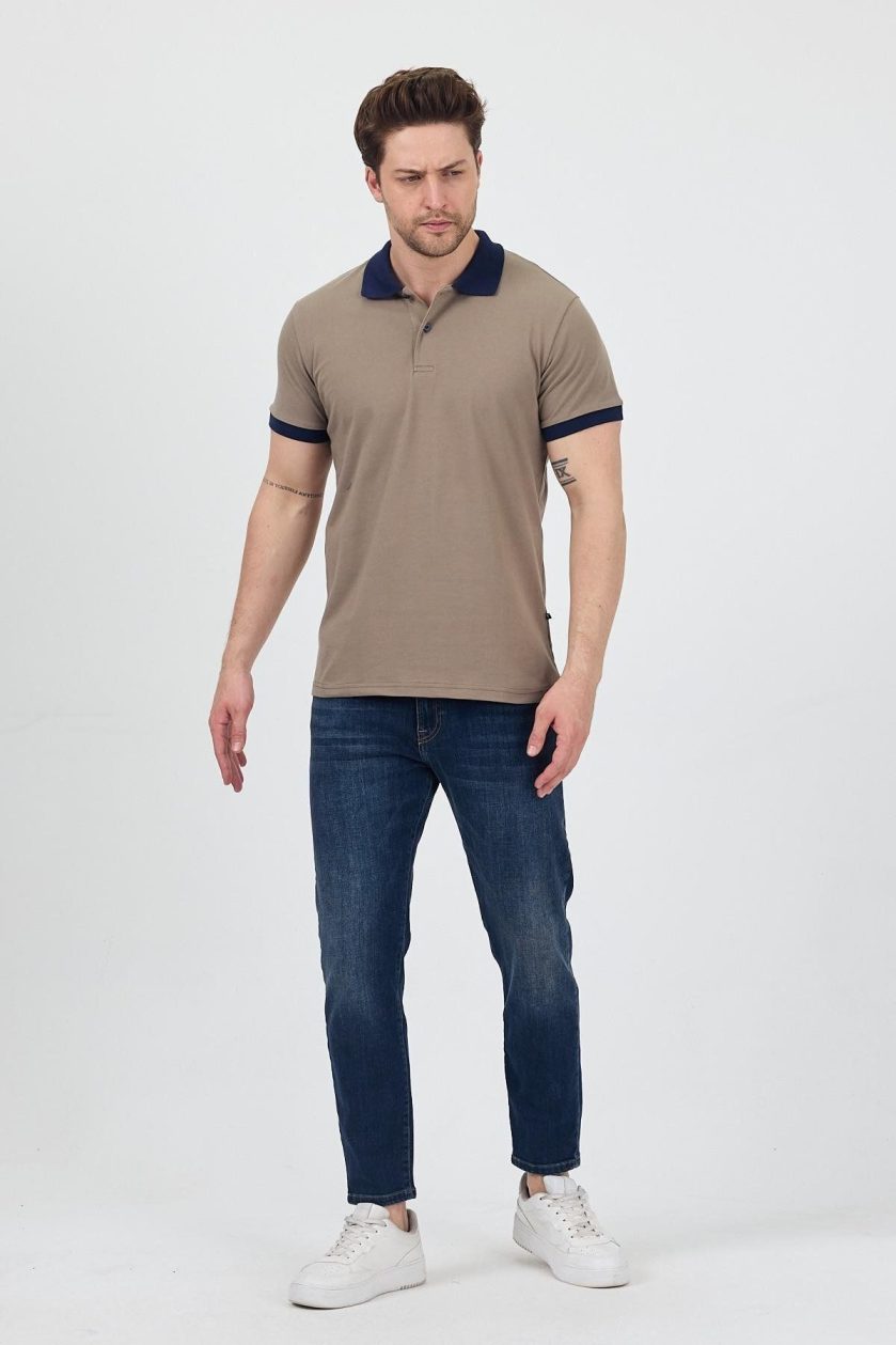 Erkek Garni Yakalı Polo Tshirt - Görsel 3