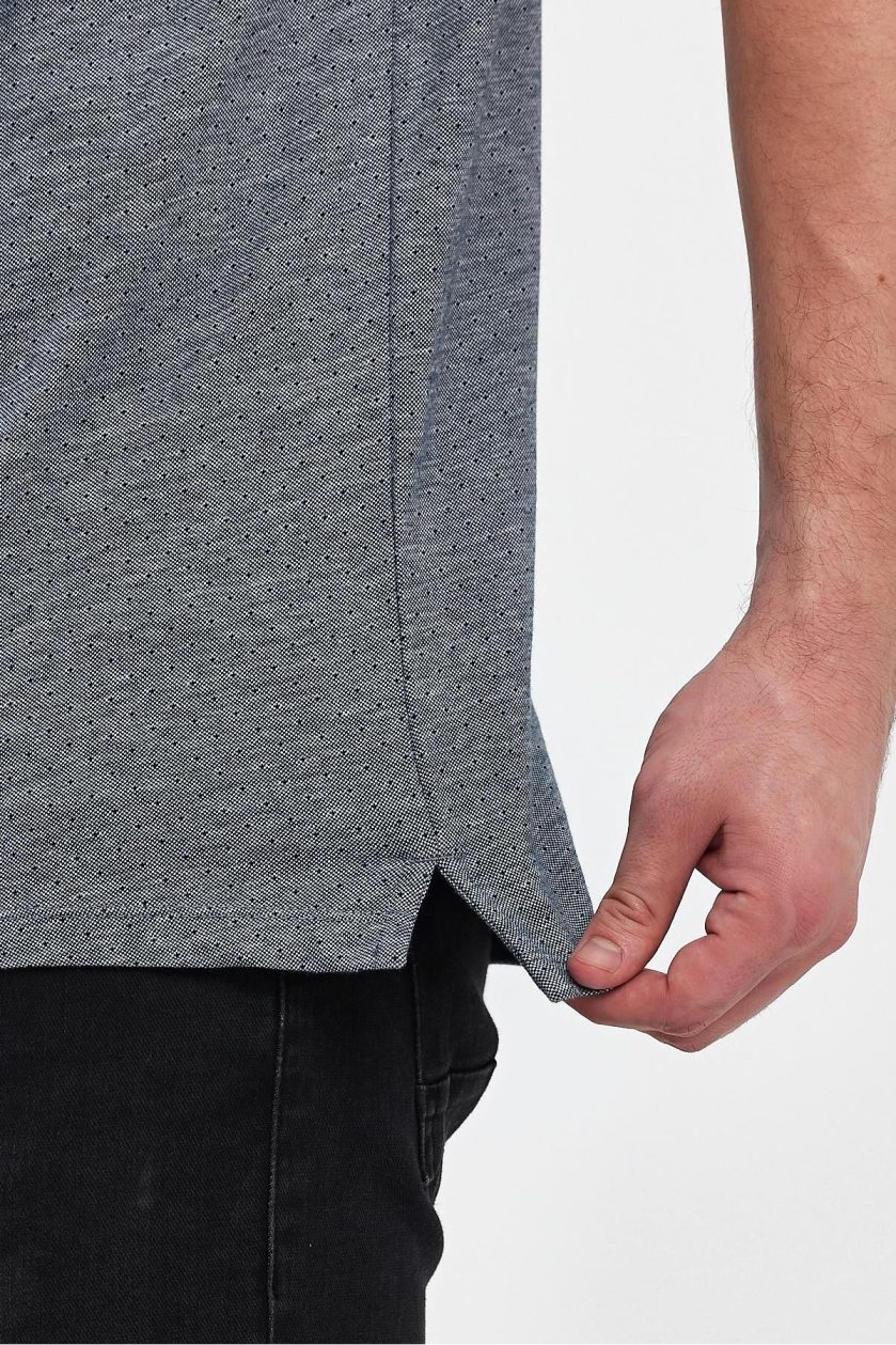 Erkek Nokta Desenli Jakarlı Polo Yaka T-Shirt - Görsel 5