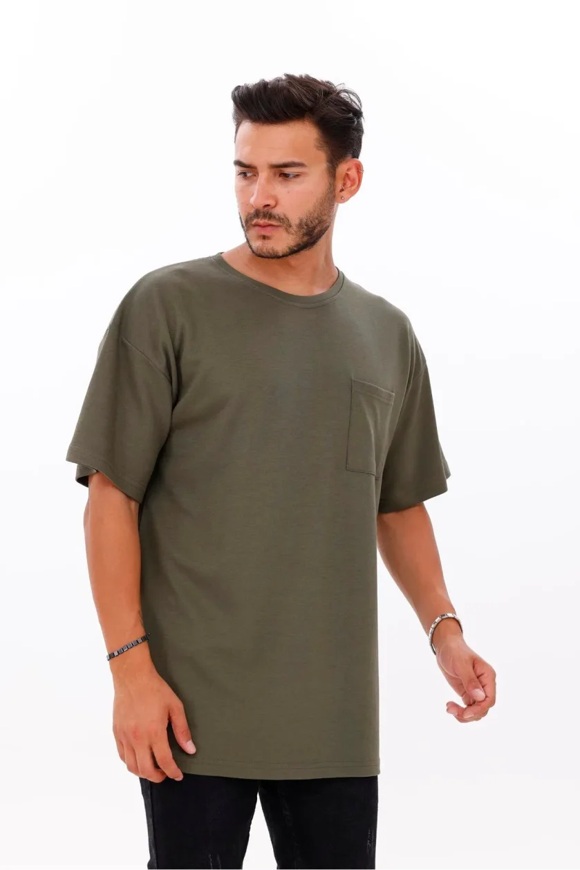 Erkek Oversize Doubleface Cepli Tshirt - Görsel 11