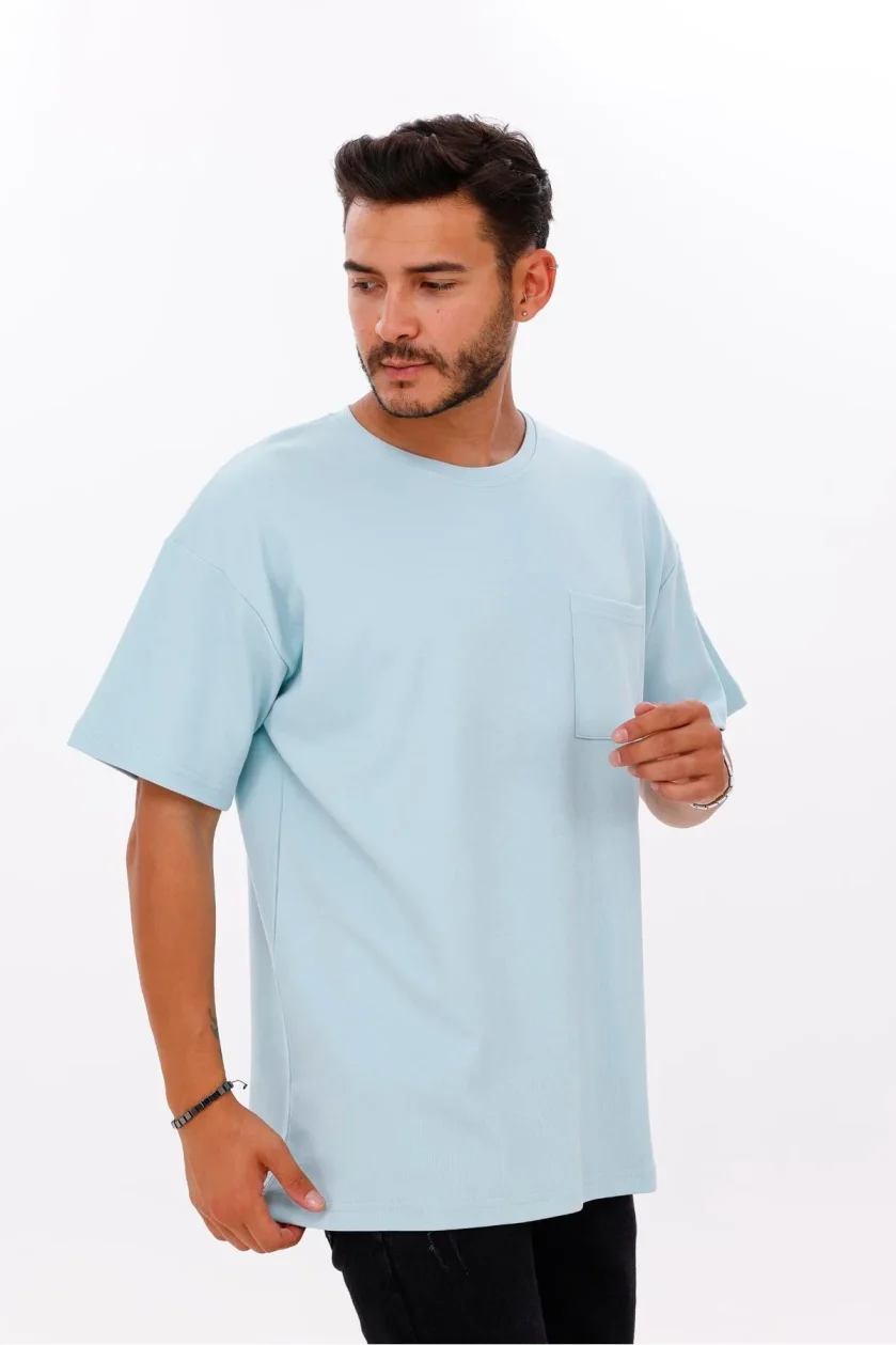 Erkek Oversize Doubleface Cepli Tshirt - Görsel 13