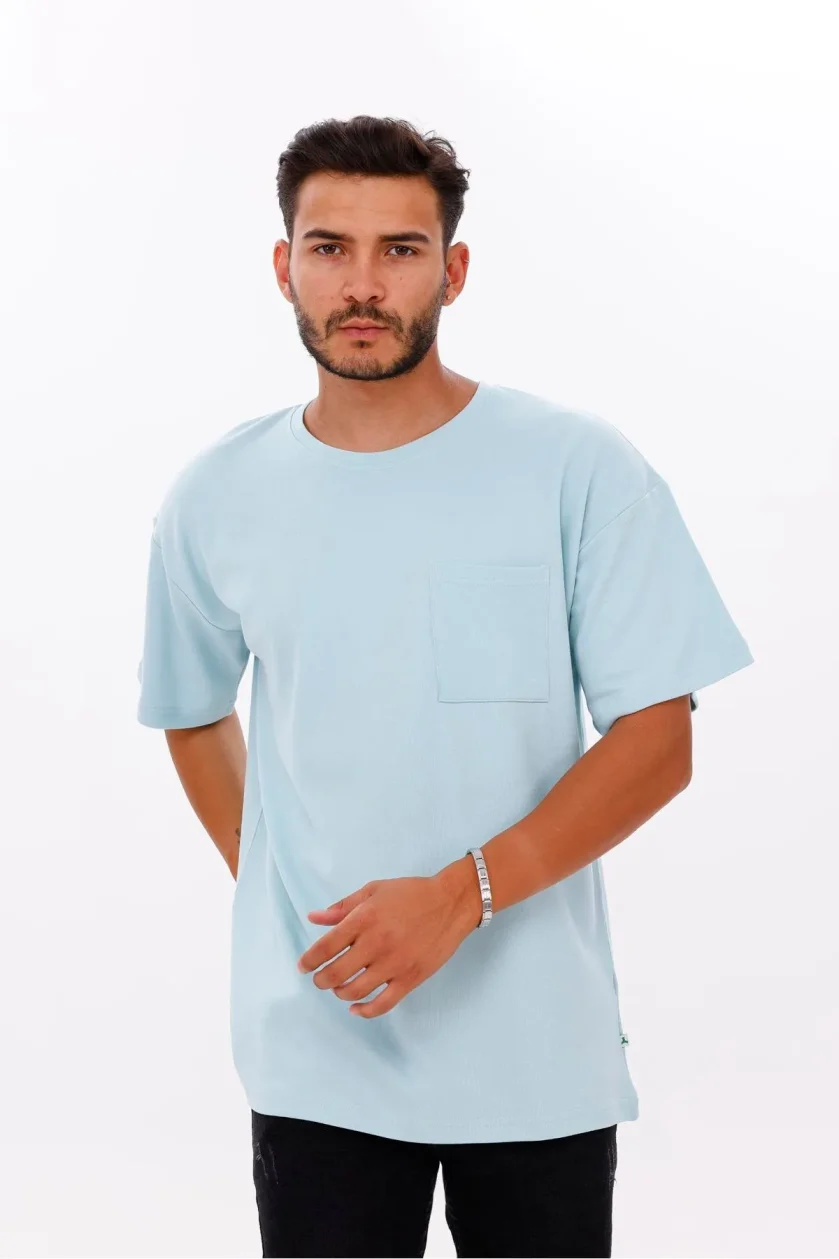 Erkek Oversize Doubleface Cepli Tshirt - Görsel 16