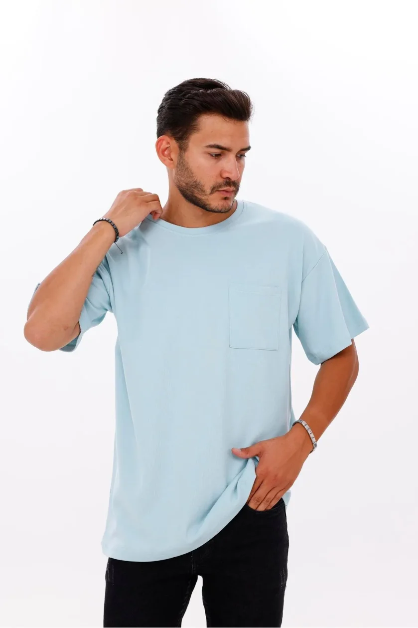 Erkek Oversize Doubleface Cepli Tshirt - Görsel 17