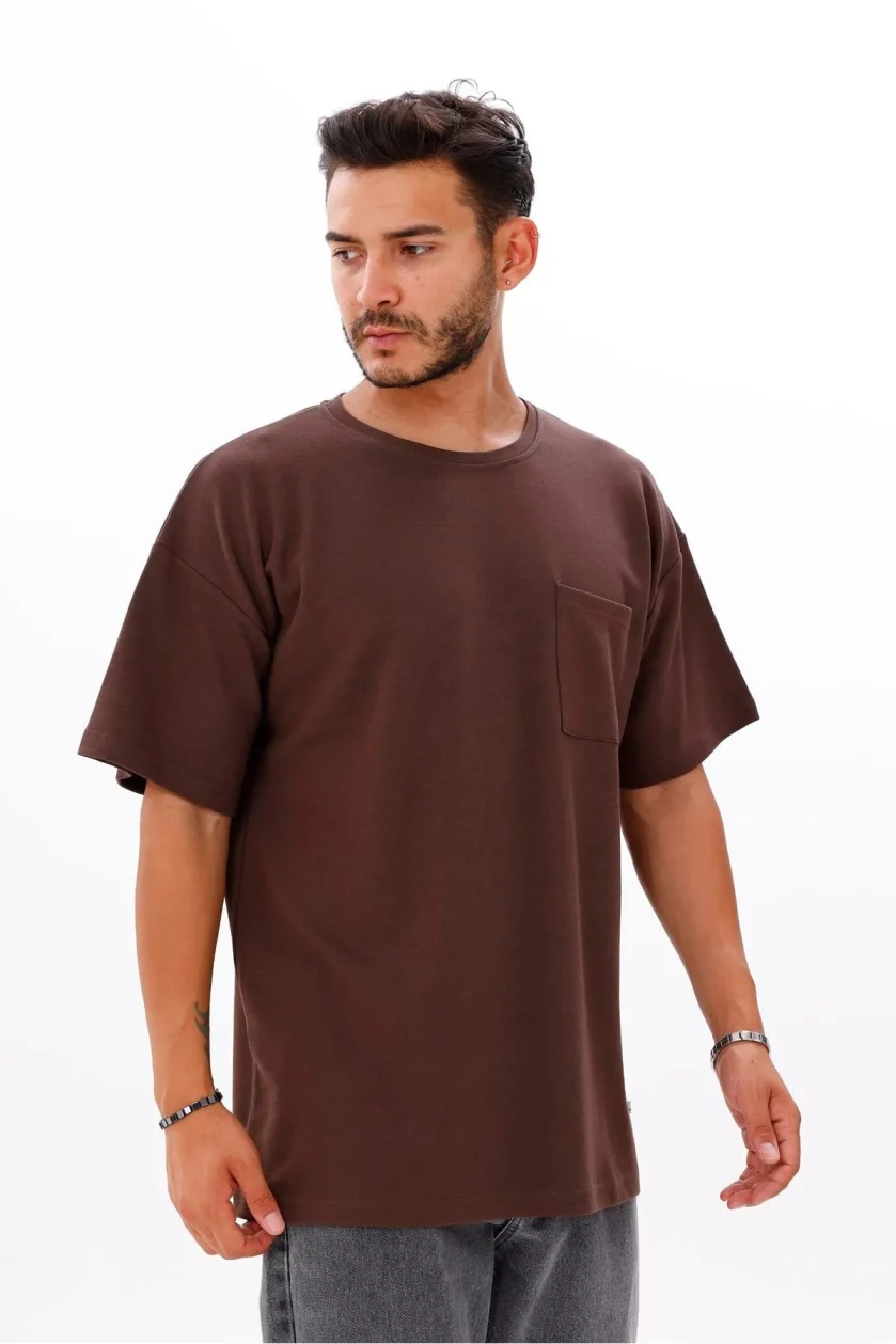 Erkek Oversize Doubleface Cepli Tshirt - Görsel 18