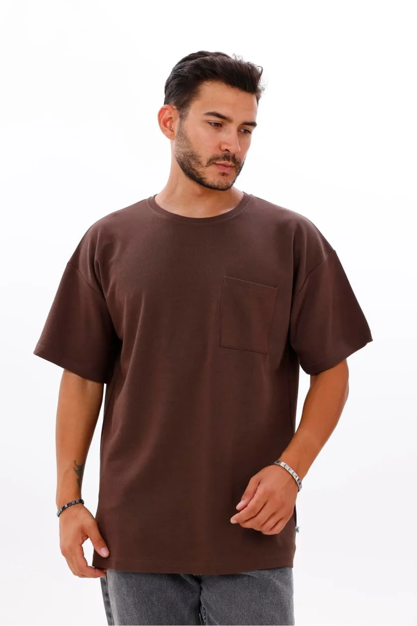 Erkek Oversize Doubleface Cepli Tshirt - Görsel 19