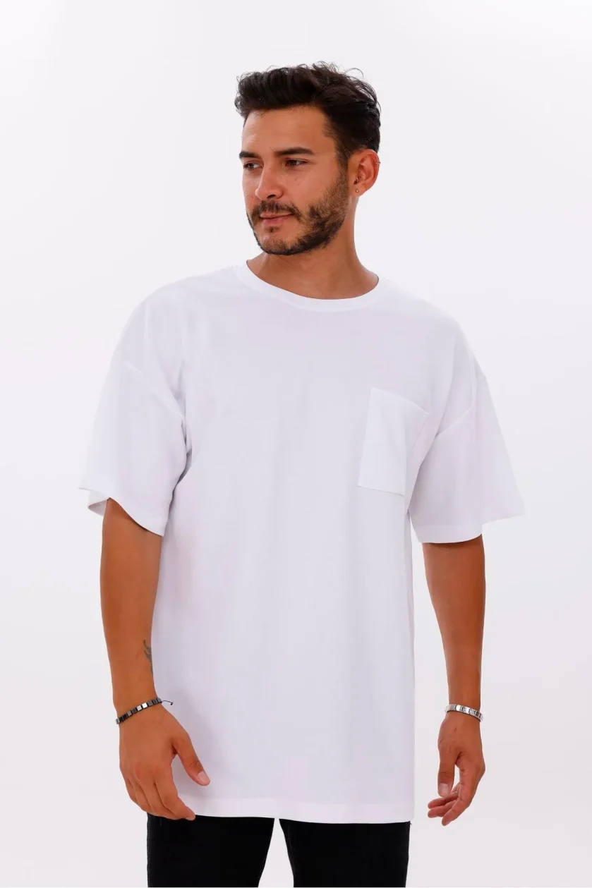 Erkek Oversize Doubleface Cepli Tshirt - Görsel 25