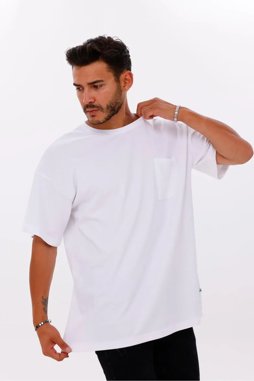 Erkek Oversize Doubleface Cepli Tshirt - Görsel 28