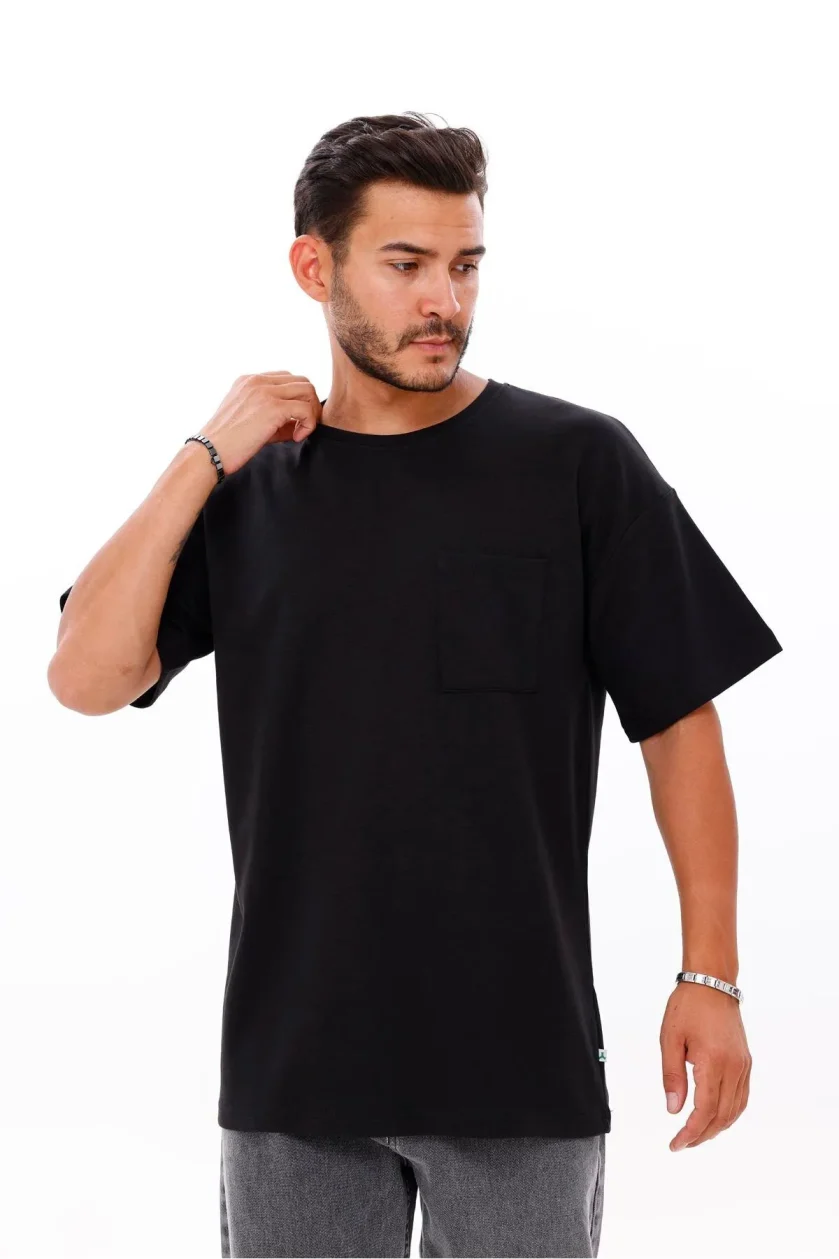 Erkek Oversize Doubleface Cepli Tshirt - Görsel 30