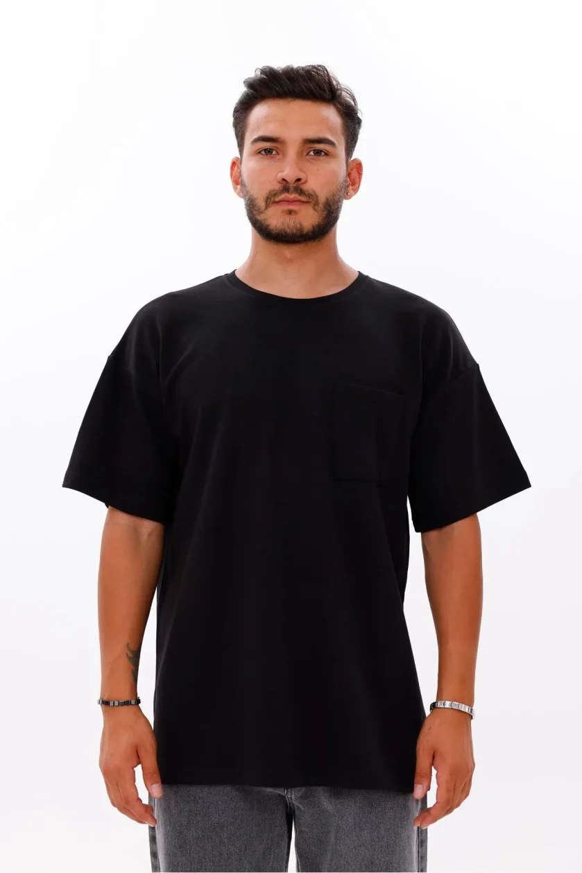 Erkek Oversize Doubleface Cepli Tshirt - Görsel 34