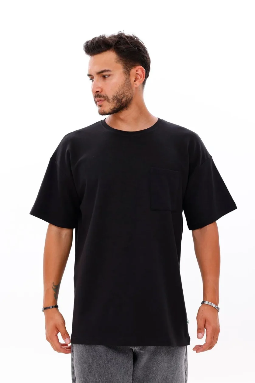 Erkek Oversize Doubleface Cepli Tshirt - Görsel 35