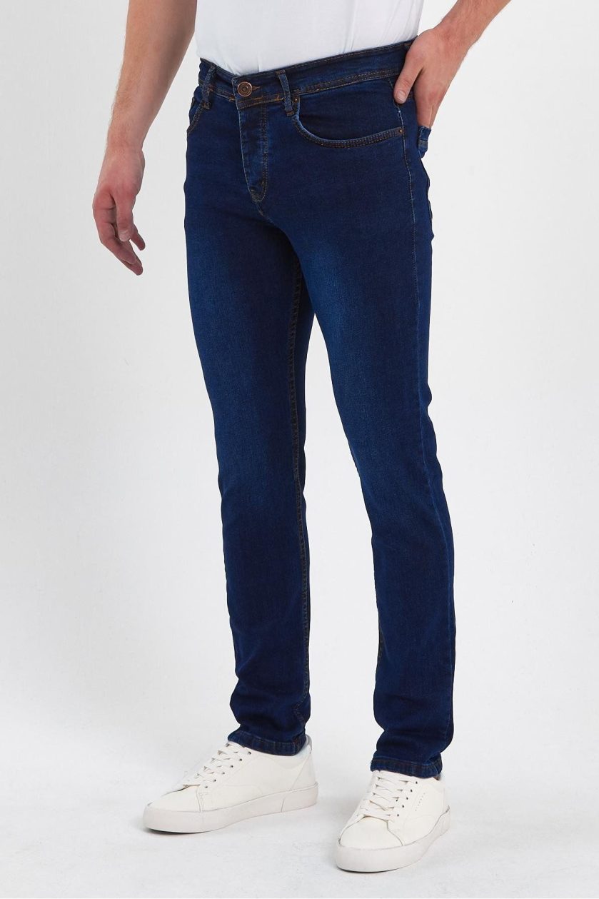 ERKEK TAŞLAMALI KLASİK JEANS - Görsel 2