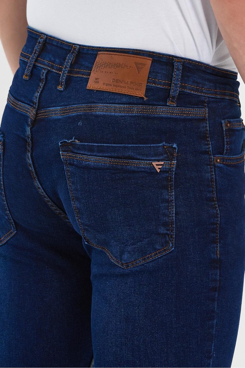 ERKEK TAŞLAMALI KLASİK JEANS - Görsel 5