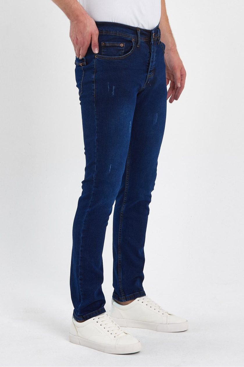 ERKEK TAŞLI TIRNAKLI KLASİK JEANS - Görsel 2