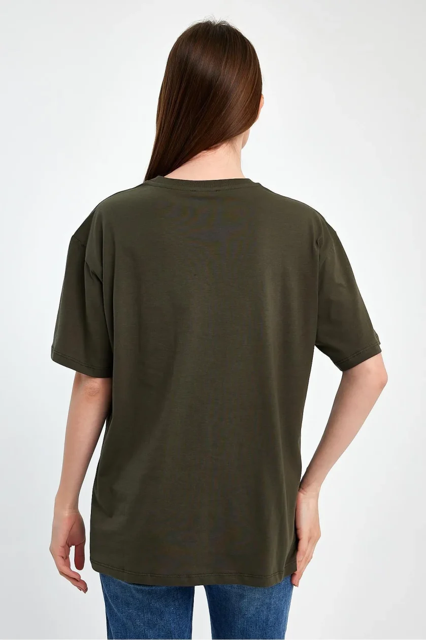 Kadın Baskılı Oversize T-Shirt - Görsel 4