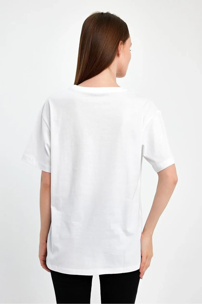 Kadın Baskılı Oversize T-Shirt - Görsel 5