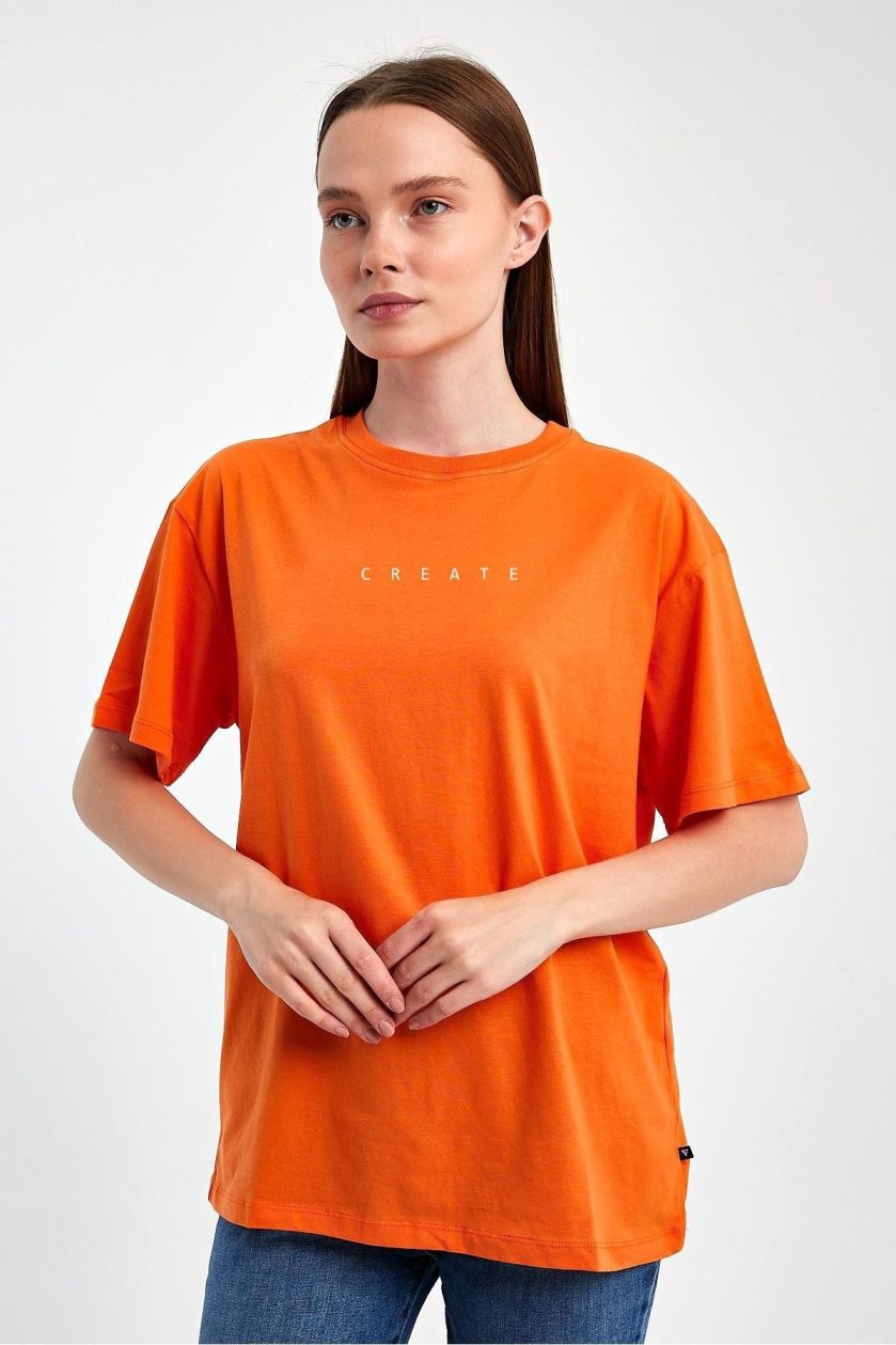 Kadın Baskılı Oversize T-Shirt