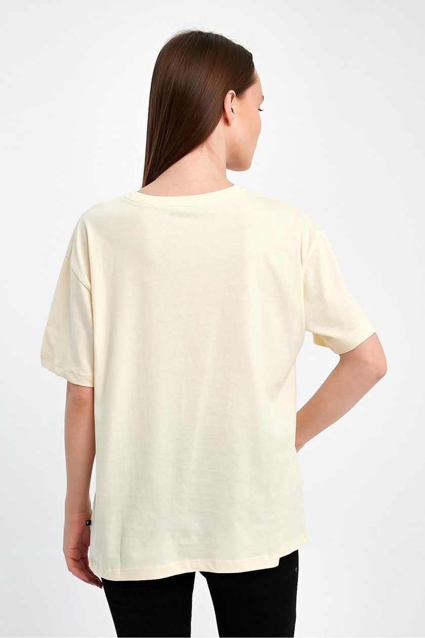 Kadın Baskılı Oversize T-Shirt - Görsel 3