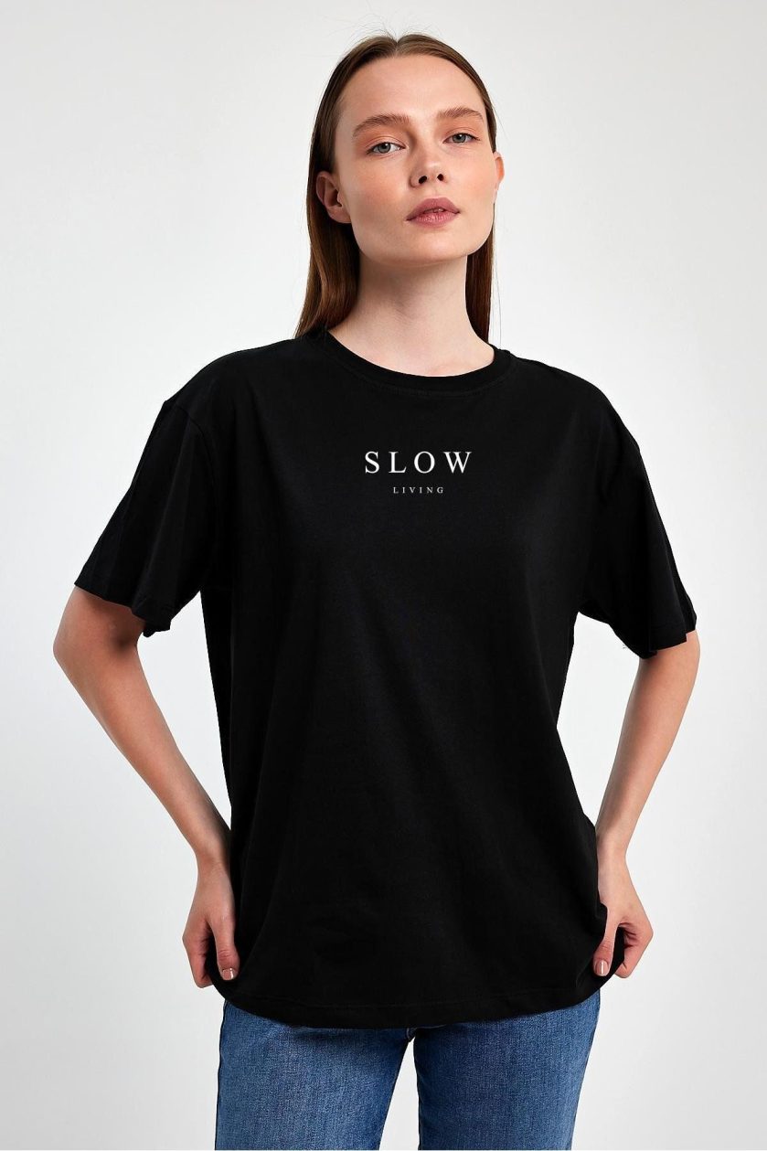 Kadın Baskılı Oversize T-Shirt