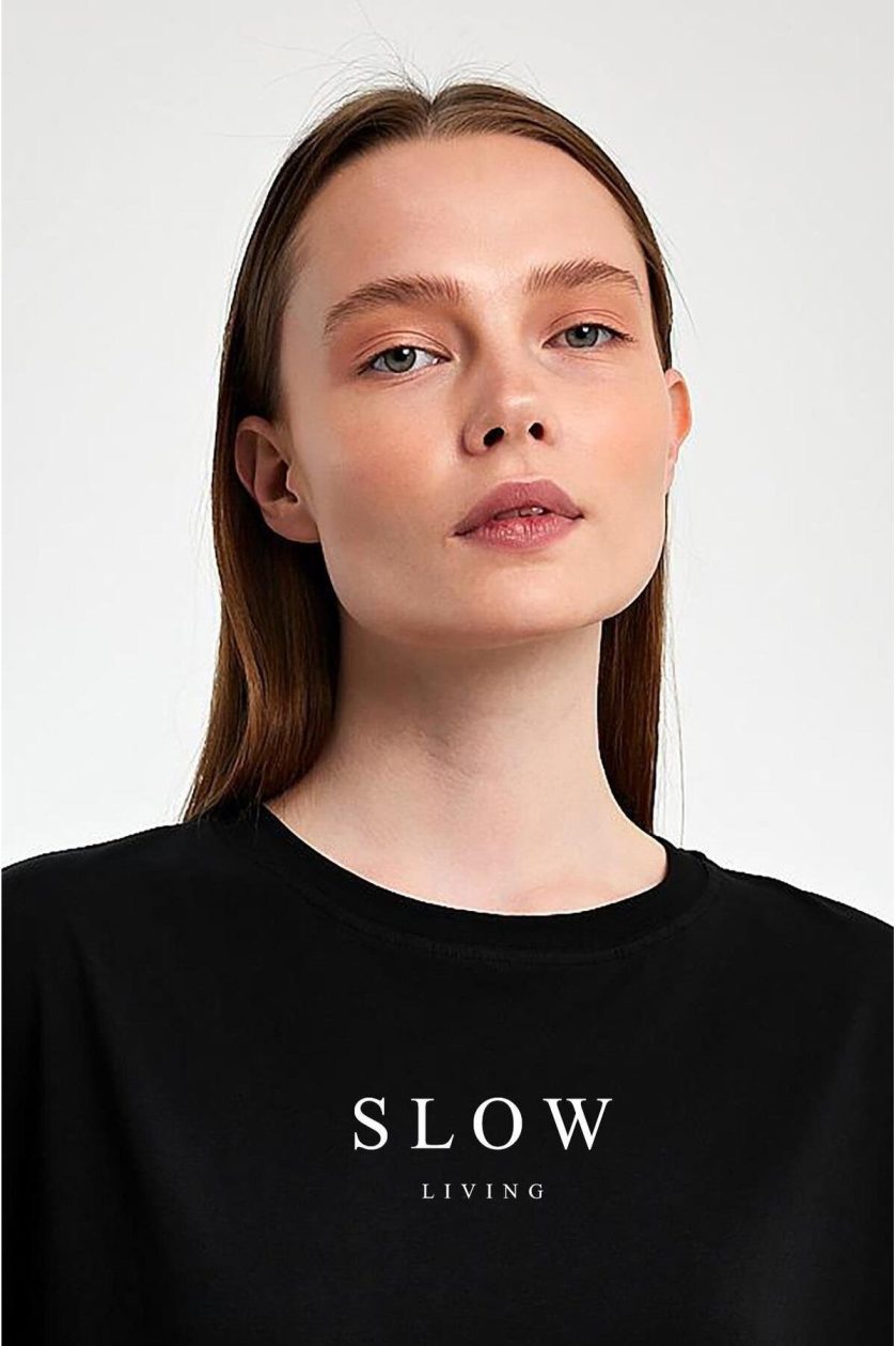 Kadın Baskılı Oversize T-Shirt - Görsel 2