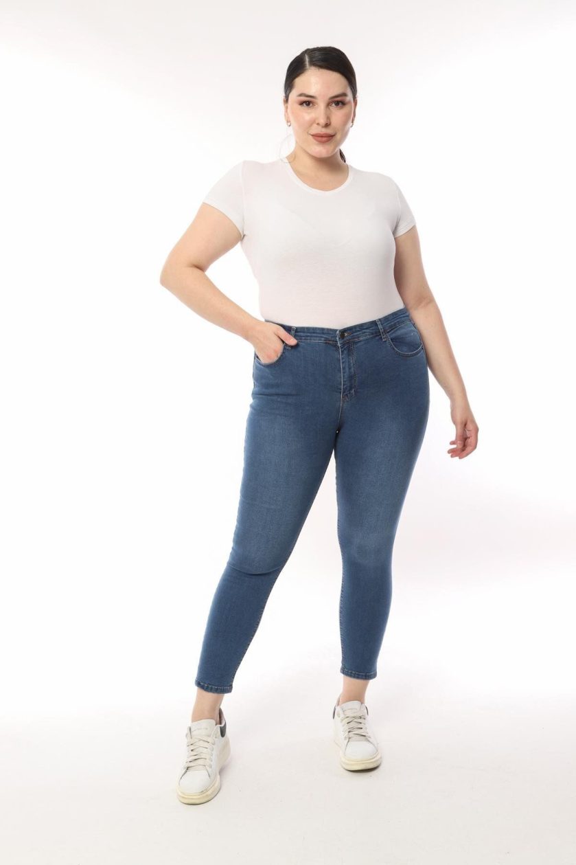 KADIN BATTAL TAŞLAMALI JEANS