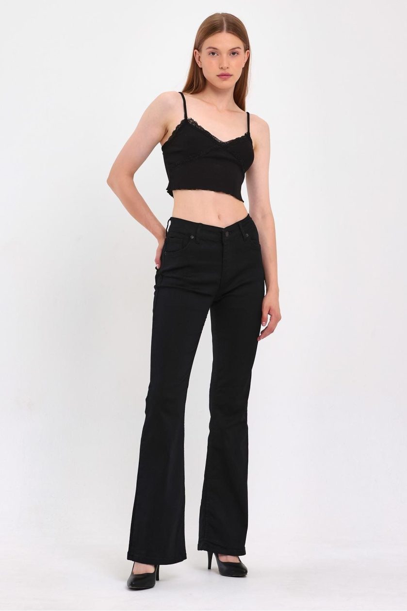 KADIN İSPANYOL PAÇA JEANS