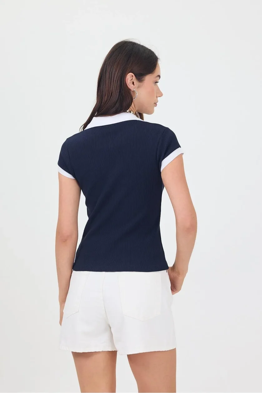 Kadın Kaşkorse Polo Yaka Tshirt - Görsel 13