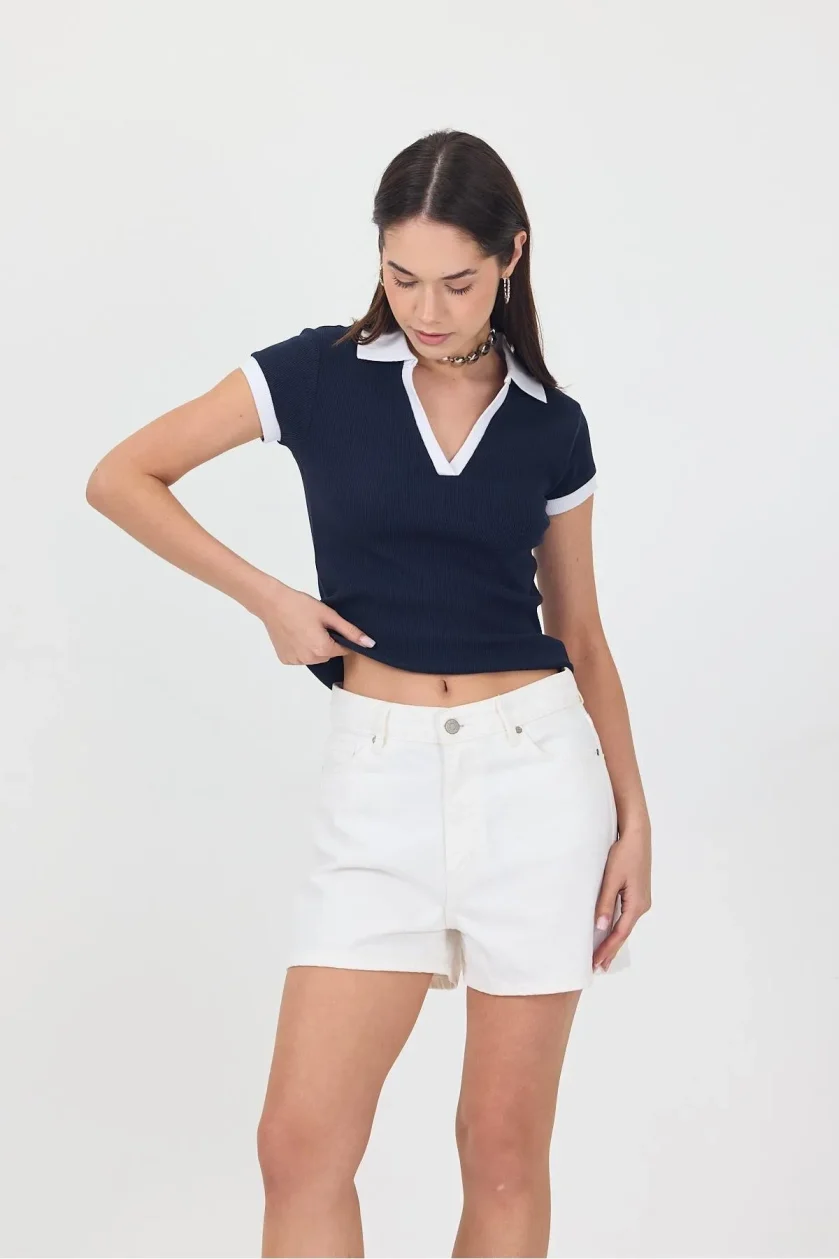 Kadın Kaşkorse Polo Yaka Tshirt - Görsel 14
