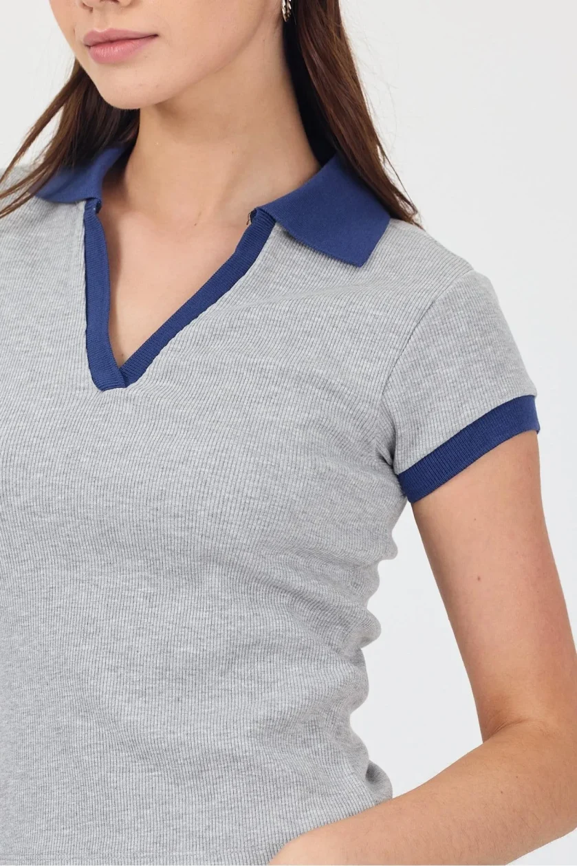 Kadın Kaşkorse Polo Yaka Tshirt - Görsel 15