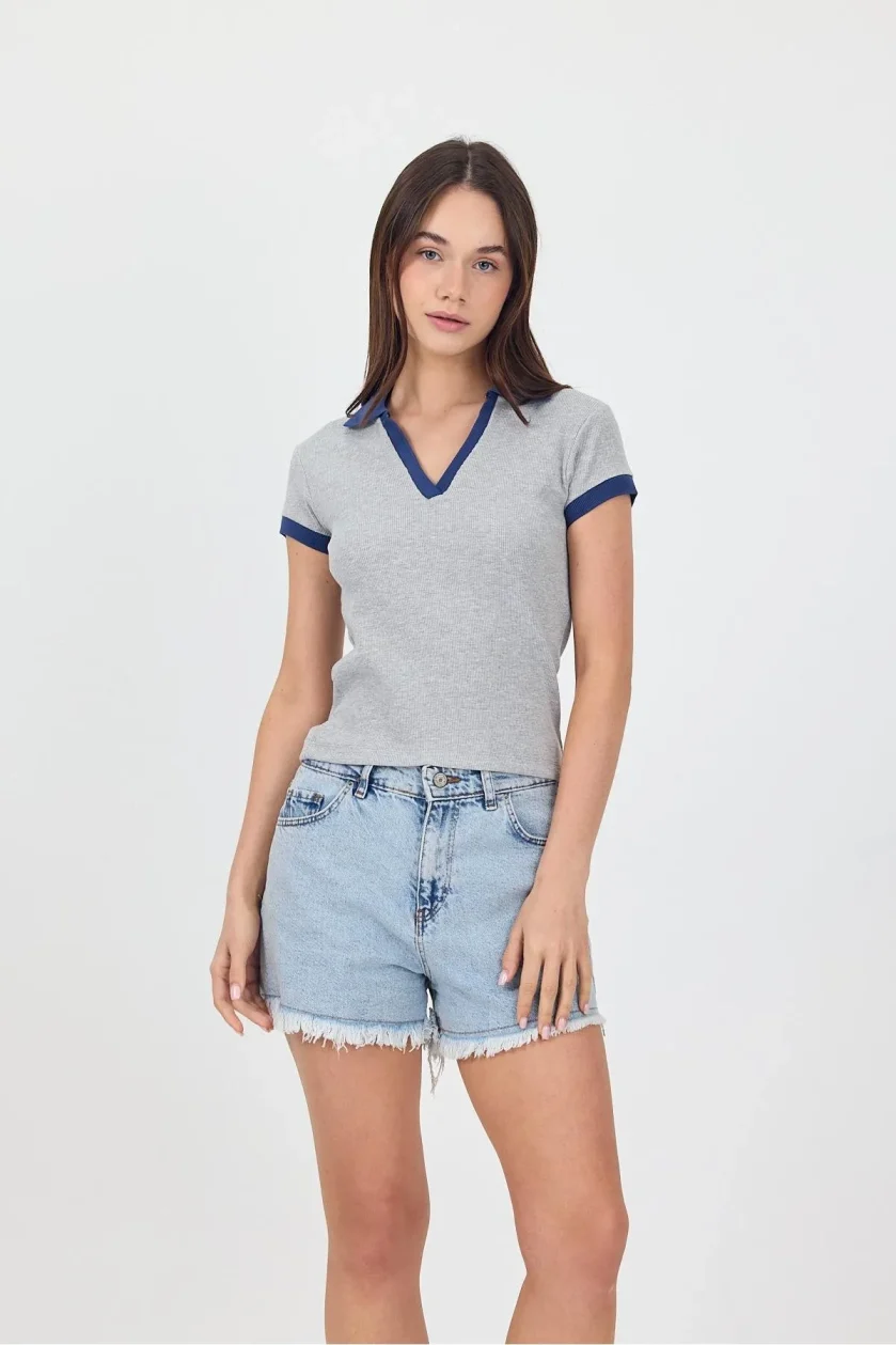 Kadın Kaşkorse Polo Yaka Tshirt - Görsel 16