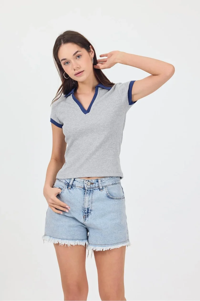 Kadın Kaşkorse Polo Yaka Tshirt - Görsel 17