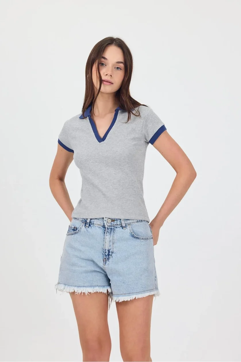 Kadın Kaşkorse Polo Yaka Tshirt - Görsel 20