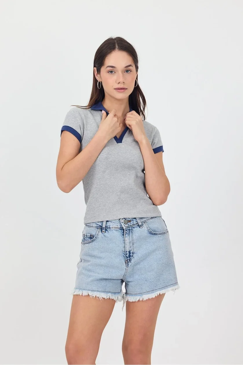 Kadın Kaşkorse Polo Yaka Tshirt - Görsel 21