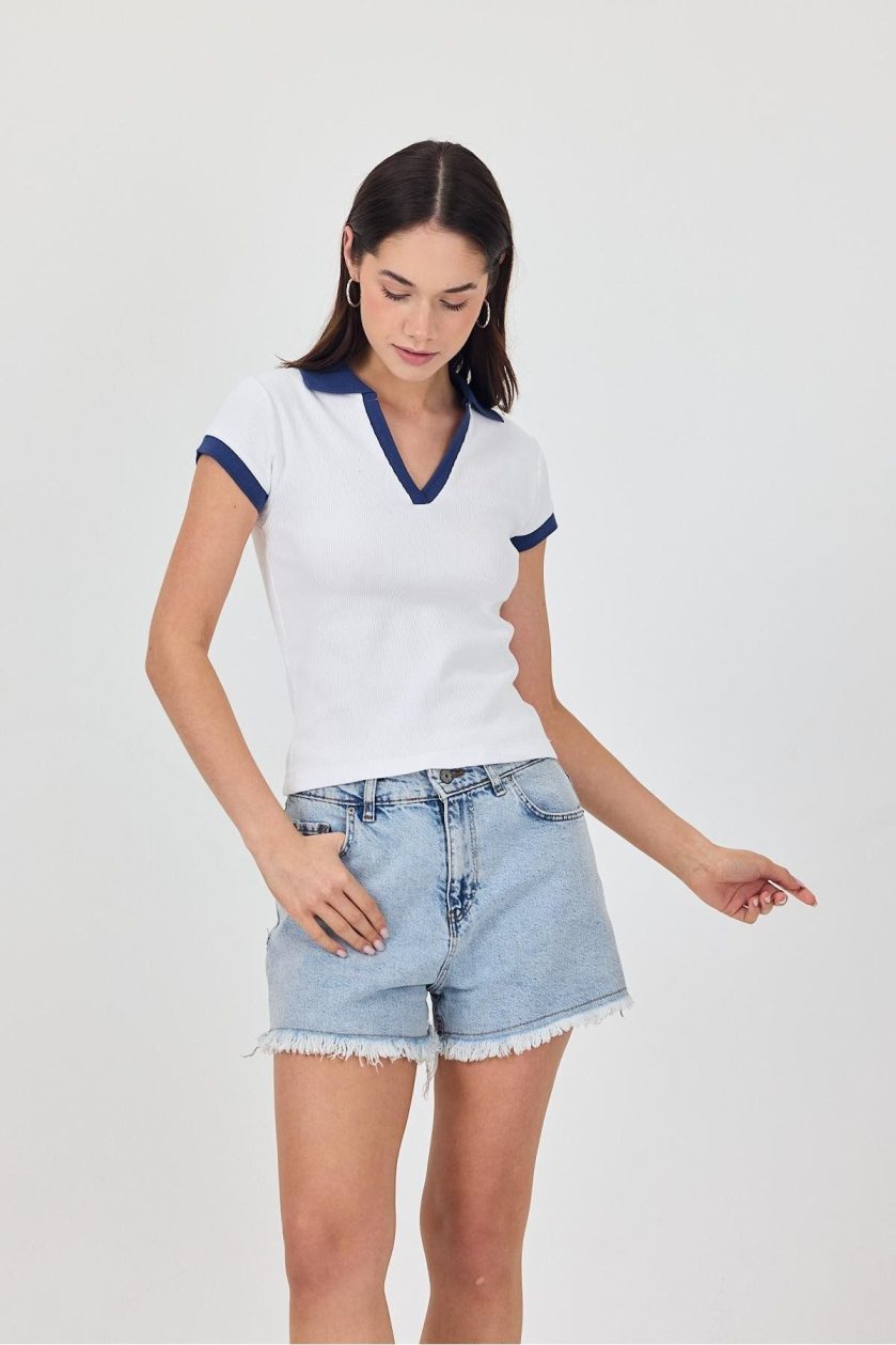 Kadın Kaşkorse Polo Yaka Tshirt - Görsel 4
