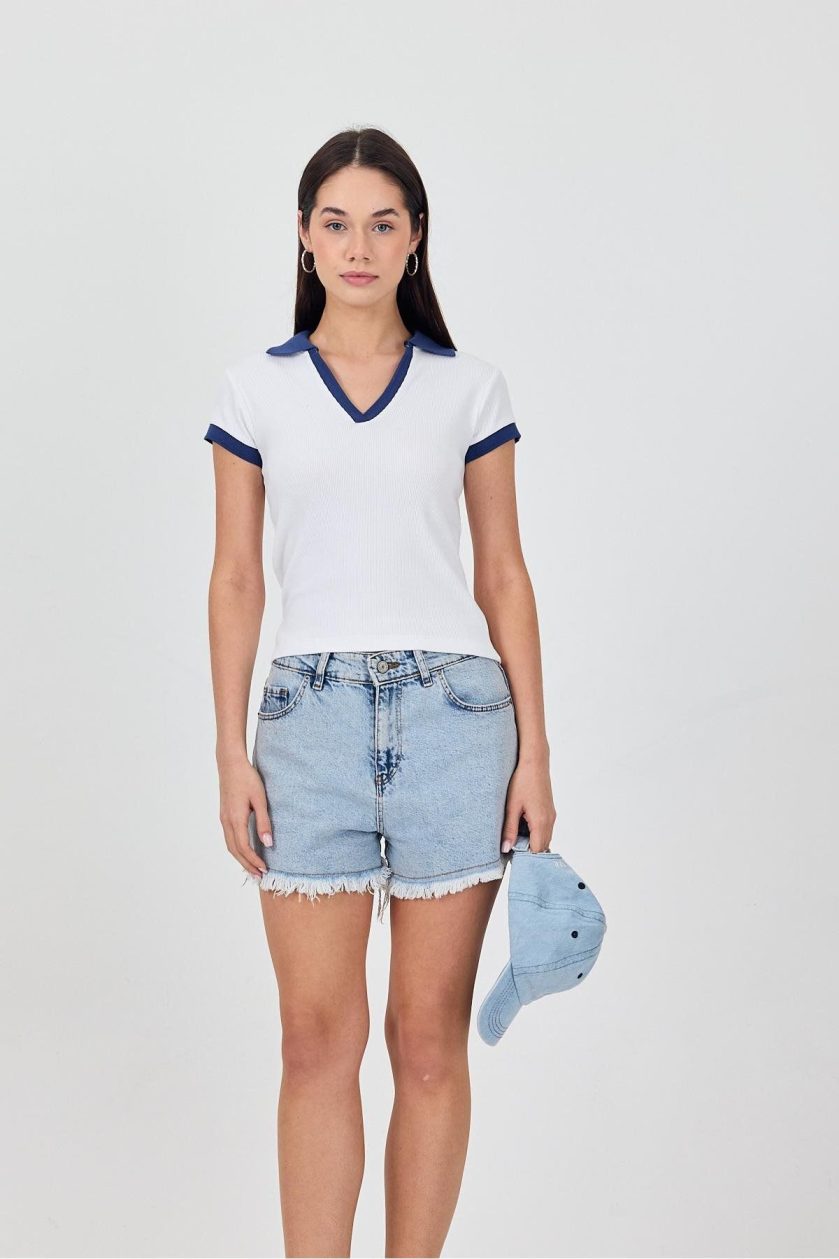 Kadın Kaşkorse Polo Yaka Tshirt - Görsel 6