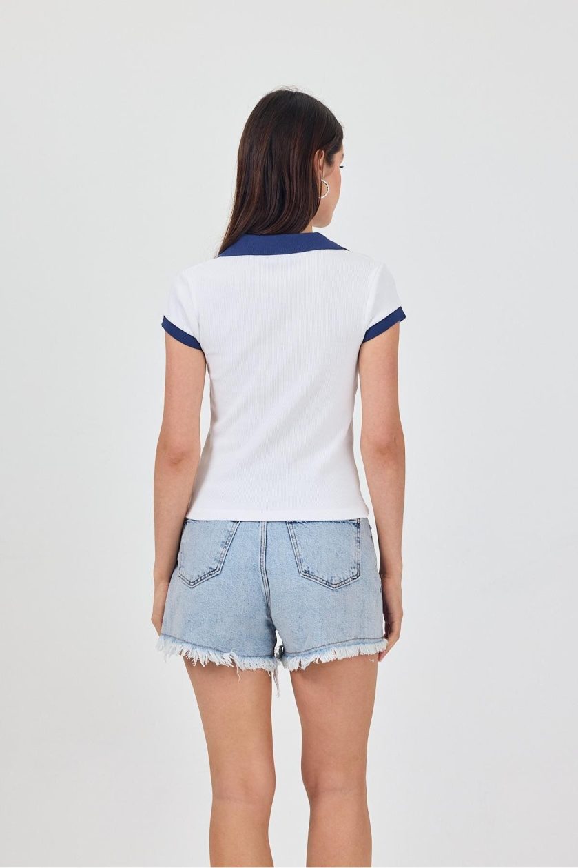 Kadın Kaşkorse Polo Yaka Tshirt - Görsel 7