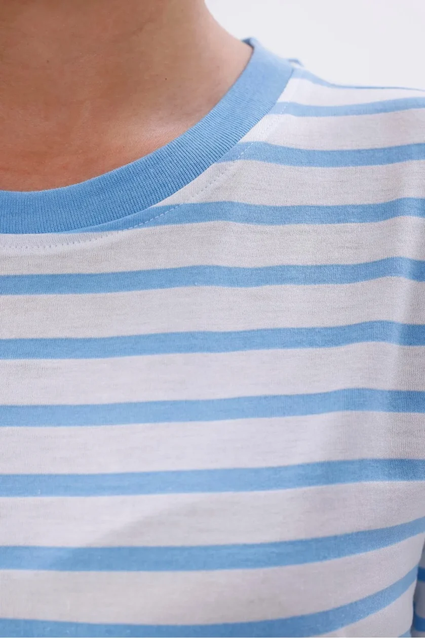 Kadın Oversize Çizgili Tişört - Görsel 26