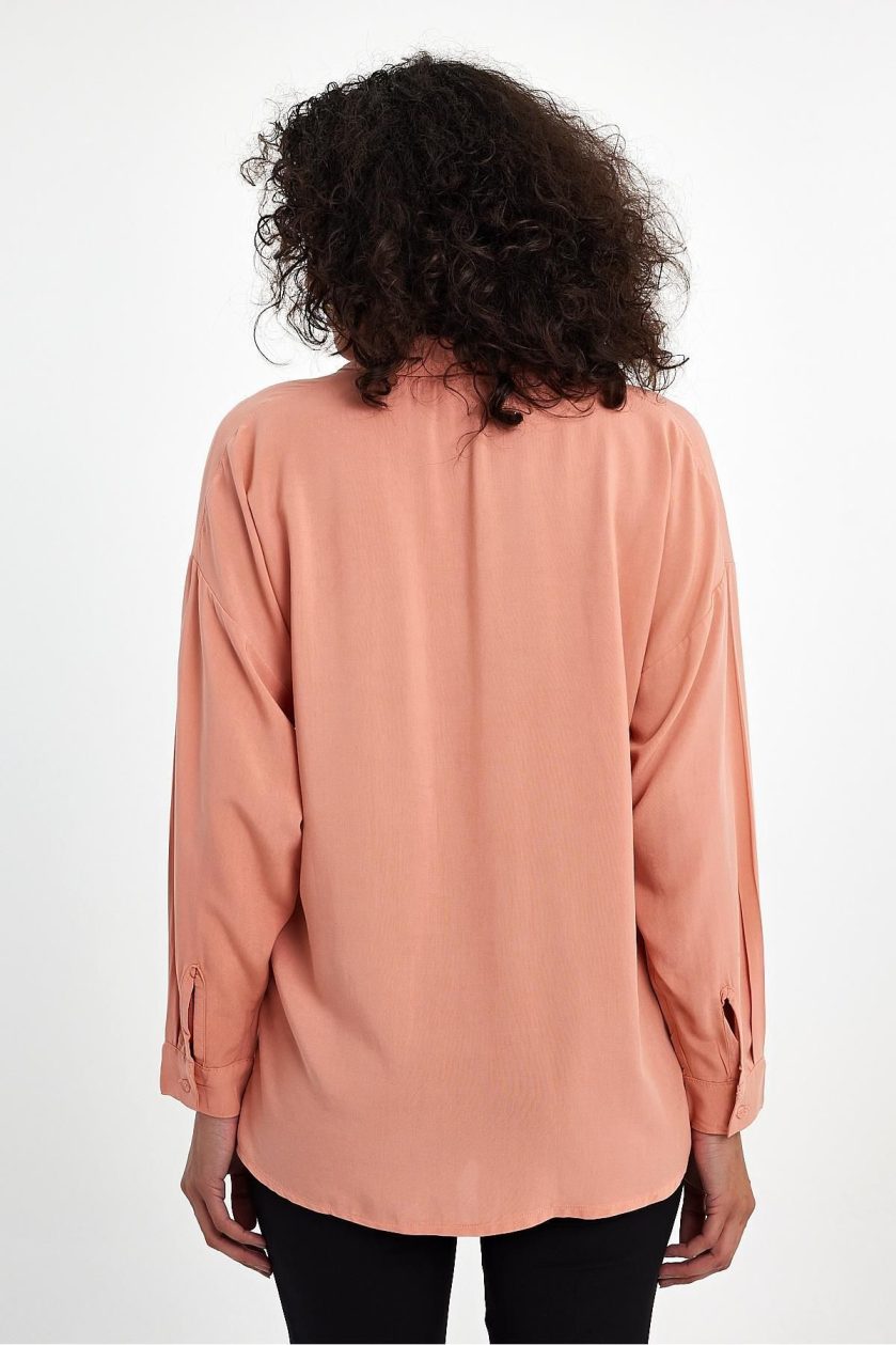 Kadın Oversize Poplin Gömlek - Görsel 7
