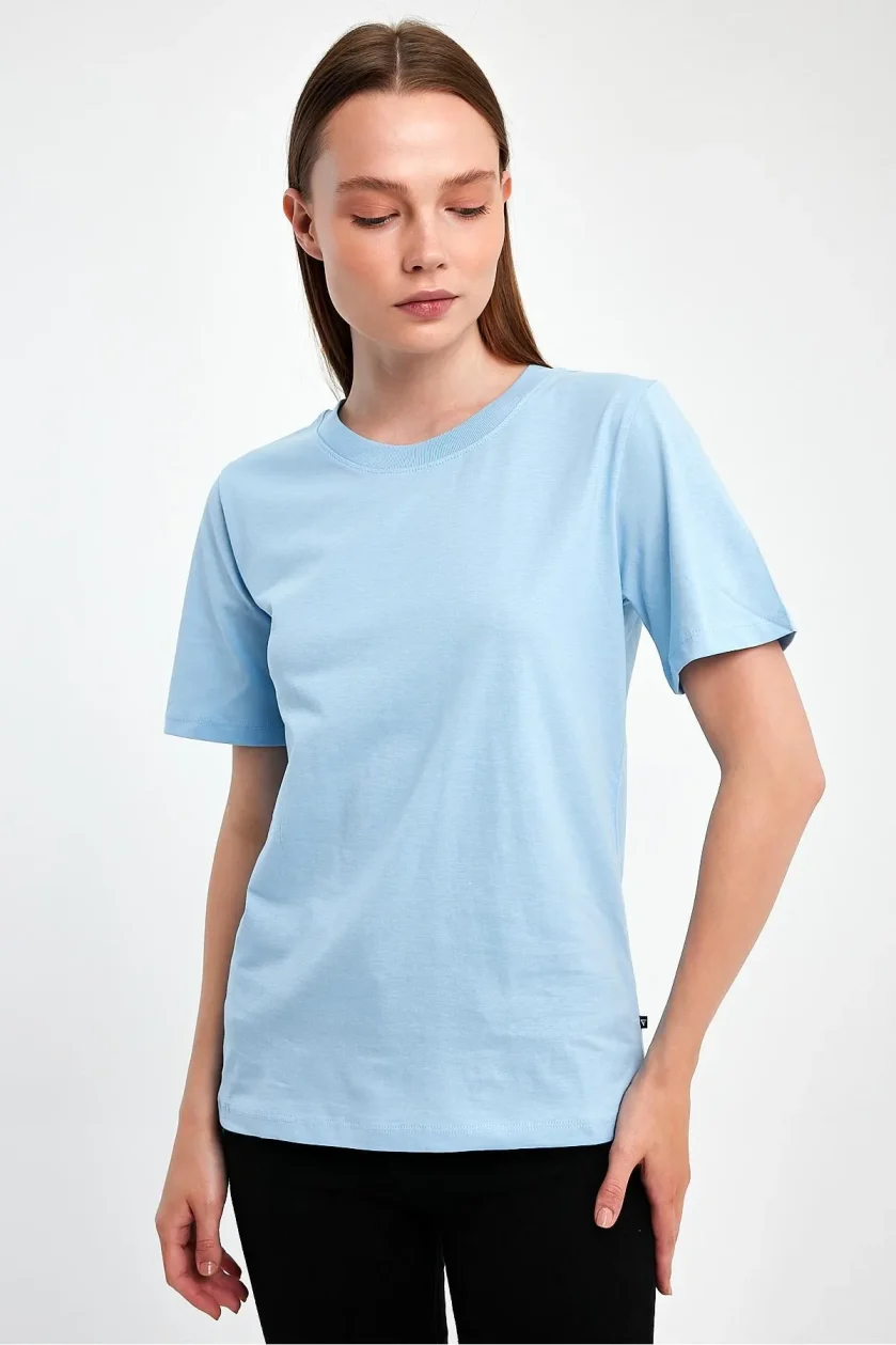KADIN SIFIR YAKA T-SHIRT - Görsel 8