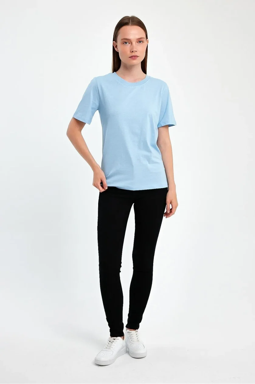 KADIN SIFIR YAKA T-SHIRT - Görsel 11