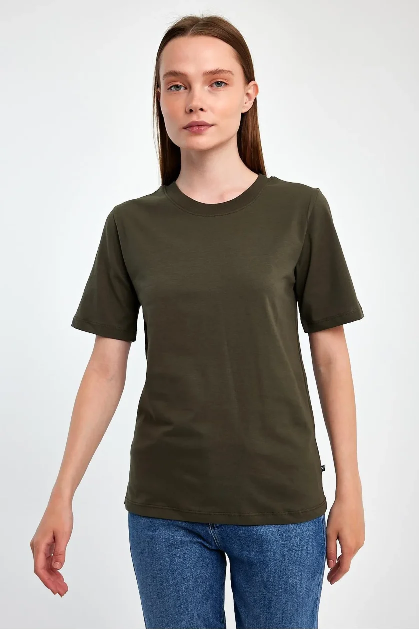 KADIN SIFIR YAKA T-SHIRT - Görsel 13