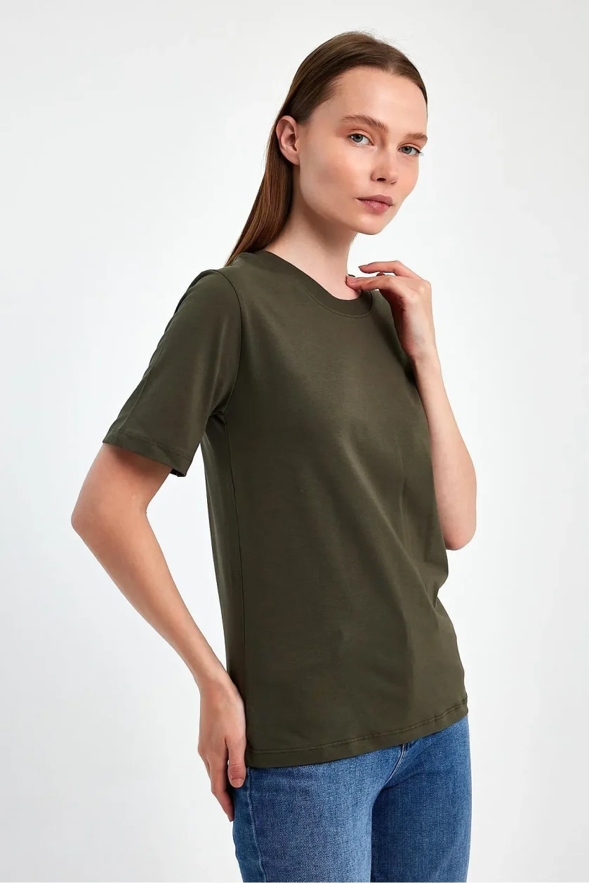 KADIN SIFIR YAKA T-SHIRT - Görsel 14