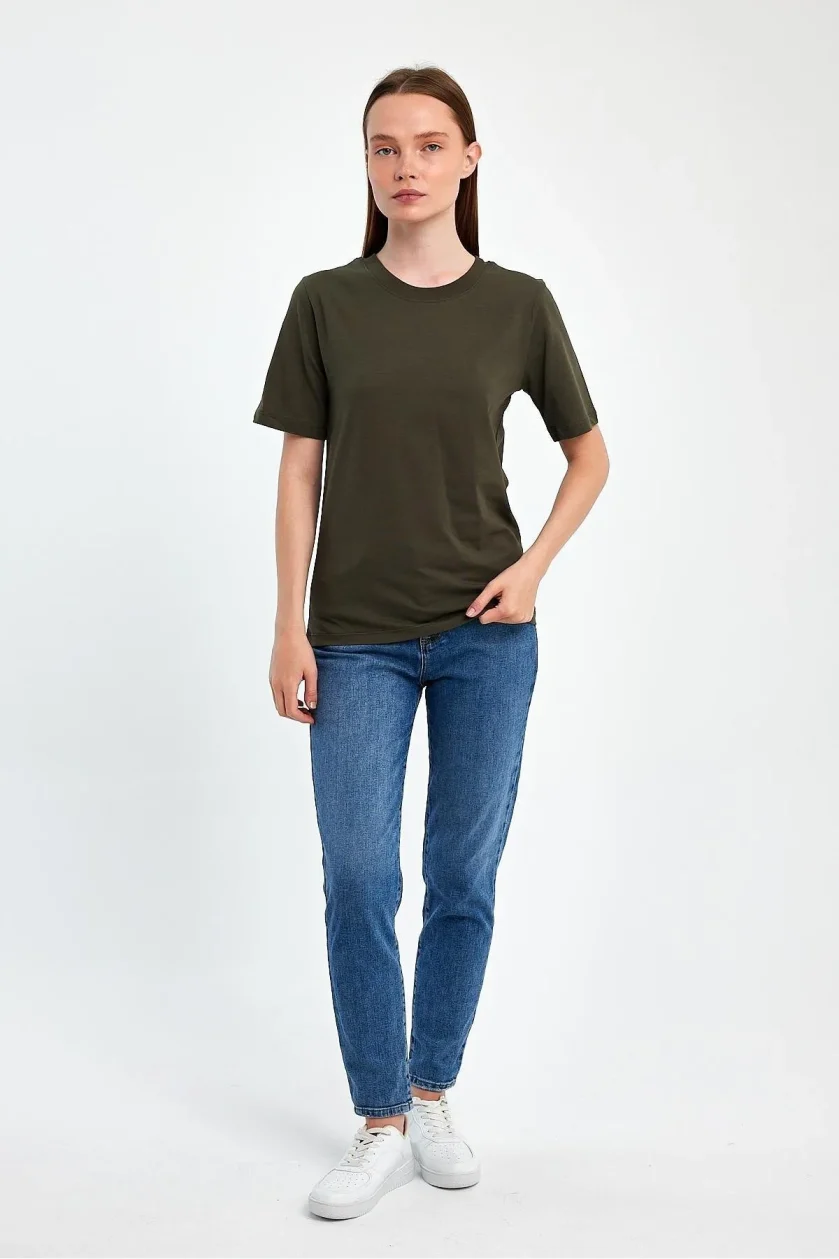 KADIN SIFIR YAKA T-SHIRT - Görsel 16