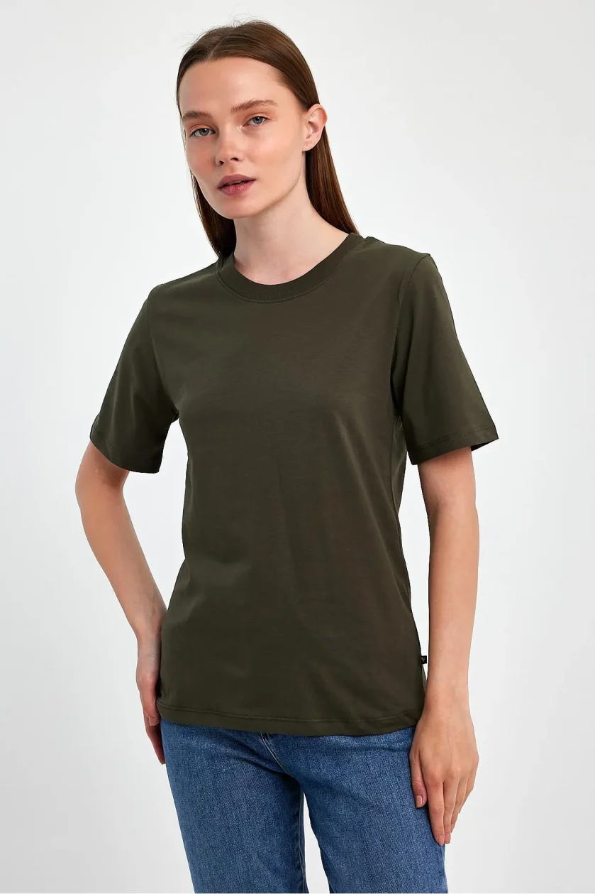 KADIN SIFIR YAKA T-SHIRT - Görsel 17