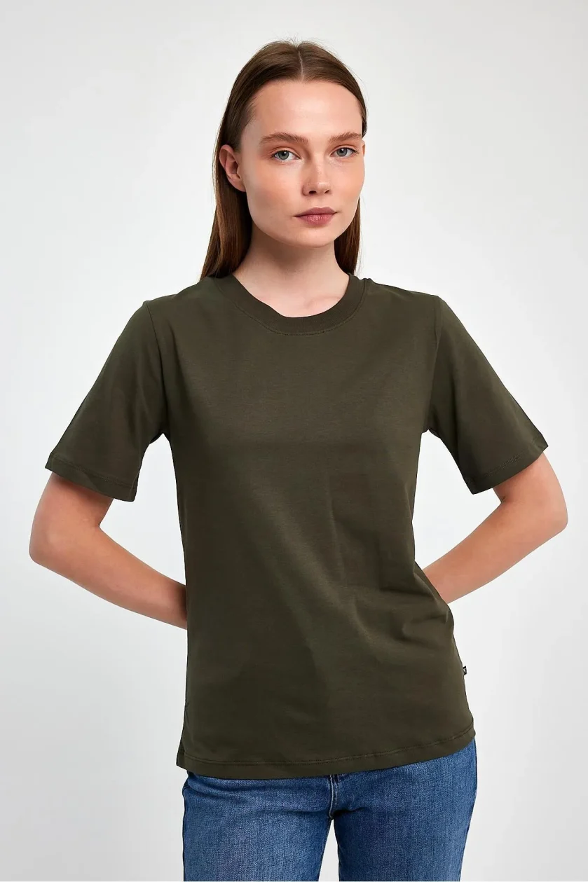 KADIN SIFIR YAKA T-SHIRT - Görsel 18
