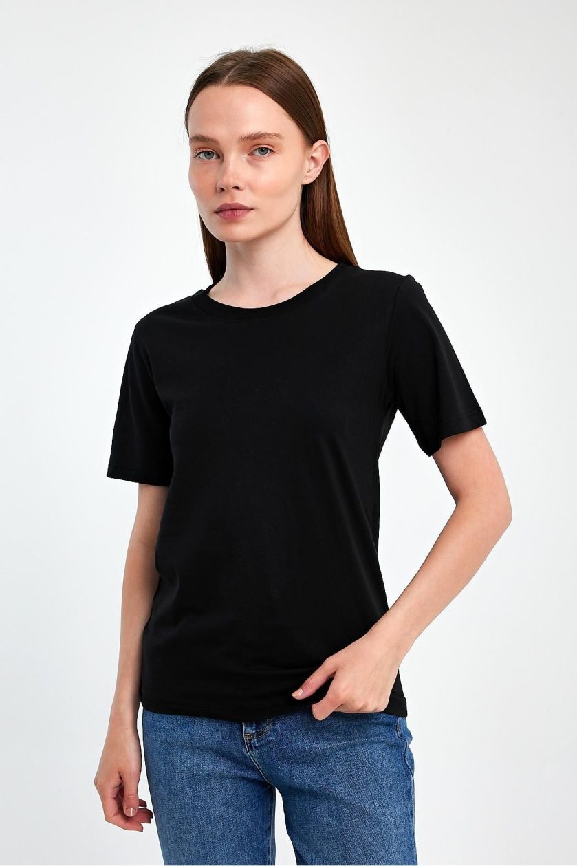 KADIN SIFIR YAKA T-SHIRT