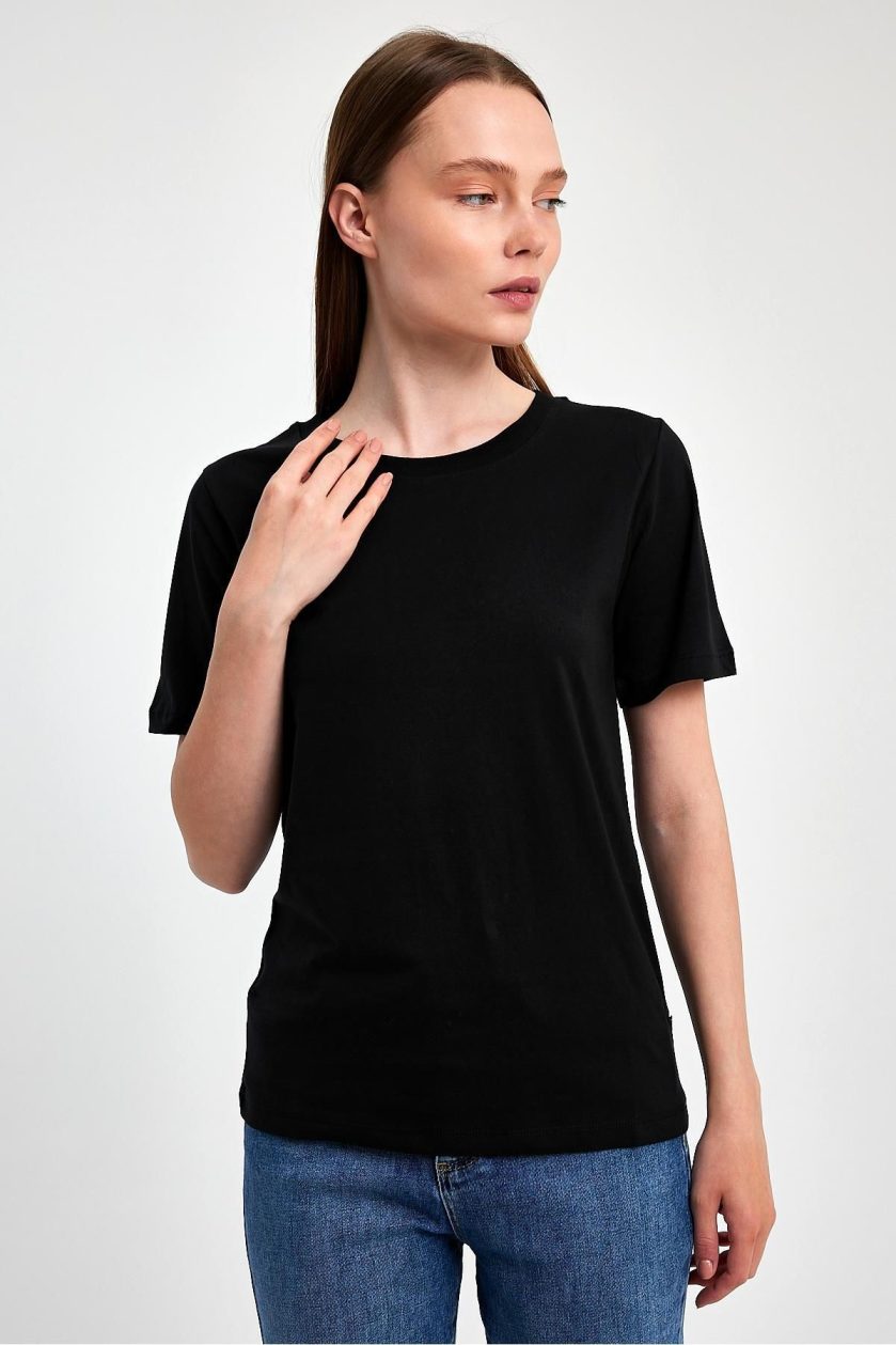 KADIN SIFIR YAKA T-SHIRT - Görsel 2
