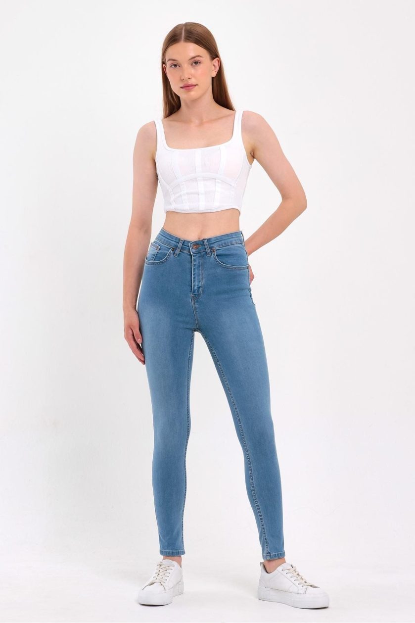 KADIN TAŞLAMALI JEANS - Görsel 6