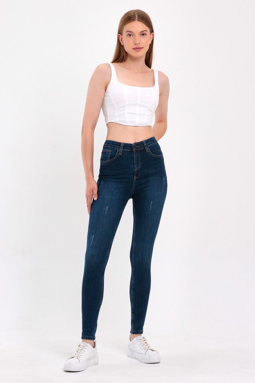 KADIN TIRNAKLI TAŞLAMALI JEANS
