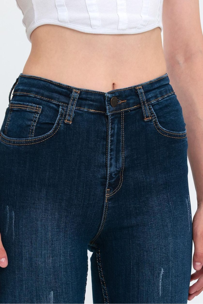KADIN TIRNAKLI TAŞLAMALI JEANS - Görsel 4