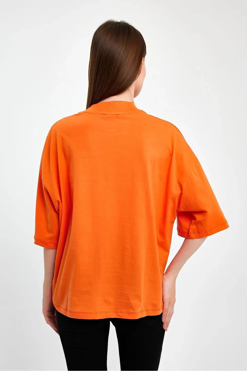 Kadın Yarım Balıkçı Yaka Kısa Kol T-shirt - Görsel 31